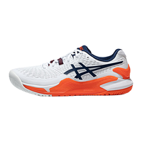 亚瑟士ASICS网球鞋男鞋稳定耐磨运动鞋舒适透气 GEL-RESOLUTION 9 白色/蓝色 41.5