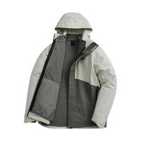安踏（ANTA）王一博同款水壳冲锋衣｜大地之壳2.0男三合一防水户外硬壳外套 冷灰色/青铜色-4 L