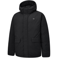 /可隆 KOLON SPORT羽绒服 男女同款防风防泼水无缝短款连帽鹅绒服 LUDJ4WTT03-BK 黑色 M