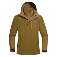 诺诗兰GORETEX男三合一冲锋衣防泼防水户外徒步登山服NWJDH5633E 土棕色 185/XXL