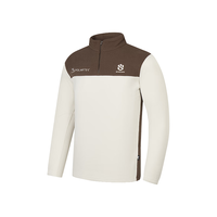 乔丹山神男子加绒卫衣冬季加厚保暖冲锋户外运动抓绒内胆polartec 暗驼棕/奶油白 4XL