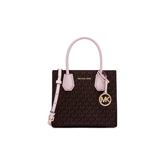 MICHAEL KORS MERCER系列 女士手提托特包 35S1GM9M2B 棕色/粉色 中号