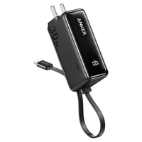 Anker 安克 充电宝充电器数据线三合一30W快充能量棒 type-c充电头迷你充电宝适用苹果15/14/13/华为mate60黑 30W快充|自带线|充电器|充电宝