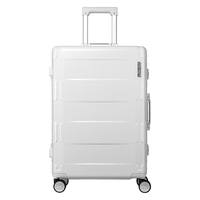 美旅 箱包极简潮流粗铝框行李箱 双排飞机轮24英寸NJ1白色