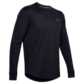 安德玛（UNDERARMOUR）秋冬DFO Waffle Henley男训练运动长袖T恤1302356 黑色001 XL