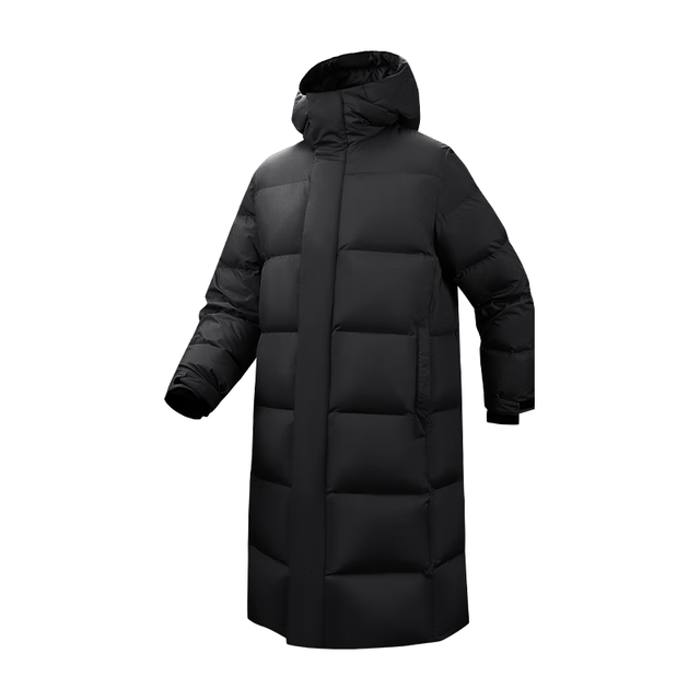 京东京造 长款羽绒服 户外秋冬外套面包服男女 黑色 L
