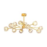 月影照明智能护眼客厅吊灯全铜轻奢水晶灯卧室灯中山灯具套餐三室两厅 护眼RA97| 12头铜灯 全网通智控