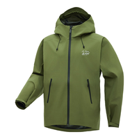 奥索卡 OZARK GEAR户外单层冲锋衣男女同款 春秋季Xseam防风防泼水外套1312160 墨绿-159 185