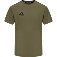 阿迪达斯 adidas短袖男2024款夏季运动亲肤透气轻薄速干T恤 橄榄绿/绿棕色 L 