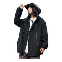 迈途迈途三防冲锋衣春秋2024户外轻运动防水男女款登山服拉链机能外套 黑色 5XL