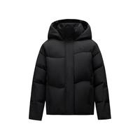 安踏 面包羽绒丨防泼水羽绒服女冬季鸭绒保暖 基础黑  XS （女155）