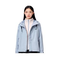 伯希和 女子三合一冲锋衣 112240112 天空灰 L 两件套