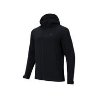 安踏（ANTA）水壳冲锋衣丨梭织加绒连帽运动外套男士春季防风防泼水开衫上衣 基础黑-1 M/男170)