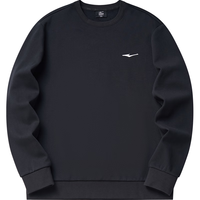 ERKE 鸿星尔克 卫衣男休闲加厚套头衫长袖打底衫运动上衣 正黑 XL