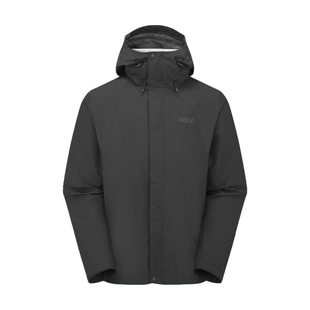 Rab Downpour系列 男士透气轻量防风冲锋衣 QWI-06 黑色-BLK M