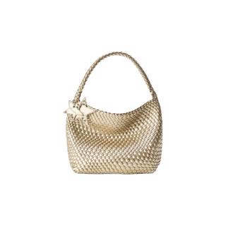 ECODAY 限时优惠 迪丽热巴同款 编织托特包 香槟色（中号）