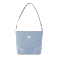 李 Lee摩登水洗丹宁手提包百搭高级感水桶包小众女士牛仔包包通勤托特包 浅牛仔蓝