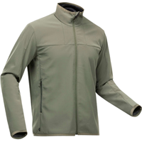 迪卡侬（DECATHLON）秋冬软壳外套男户外加绒加厚软壳衣男抓绒保暖防风防泼水MT100 军绿色 L