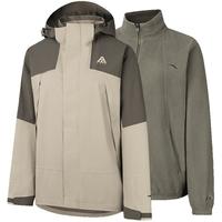 ANTA安踏水壳冲锋衣丨大地之壳2.0三合一女秋季户外硬壳防水防风登山外套 深灌绿/裸卡其-1 M (女165)