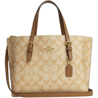 蔻驰（COACH）Mollie系列女包奥莱经典老花托特包单肩斜挎手提包中号新年 奶茶色 C4250-IMNLJ