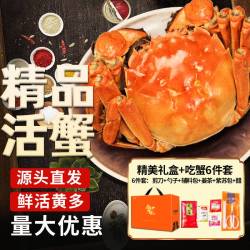 湖中秋色 全母大闸蟹2.0-2.3两8只 螃蟹鲜活海鲜生鲜中秋盒 源头直发