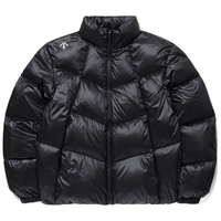迪桑特(DESCENTE)男女同款短款pooper日常休闲保暖羽绒服夹克 亮面黑 M(90) M (90)