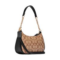 COACH 蔻驰 女士单肩包 CA548 IMCBI 卡其色/黑色 中号