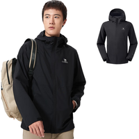 骆驼（CAMEL）户外冲锋衣单冲男女同款防风防水登山夹克外套【宙斯】3538A 幻影黑，男女同款