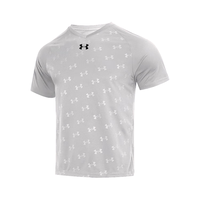 安德玛 UNDER ARMOUR短袖T恤男速干宽松休闲透气训练运动服男装跑步上衣 21500531-009/灰色满印/速干款 XL(178-182cm/80-90kg)
