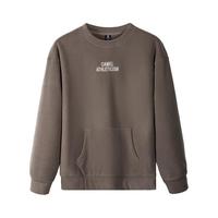 骆驼（CAMEL）抓绒卫衣中性男女同款圆领宽松套头衫 J34CZ0L0608 橄榄棕 M 【男女同款】0608，橄榄棕