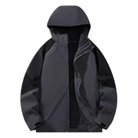 JEEP SPIRIT 吉普 冲锋外套冬季款三合一两件套金貂绒内胆保暖防寒服855 男款灰色 2XL