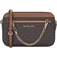 超V会员：MICHAEL KORS MK JET SET ITEM系列 女士皮革单肩斜挎包 棕拼色 35S1GTTC9B BROWN