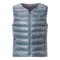 黑冰冬季轻暖舒适男款薄款600+蓬鹅绒羽绒马甲 灰色 XXL