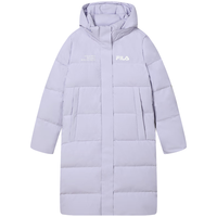 FILA 斐乐 女士长款羽绒服休闲基础简约连帽上衣 薰衣草浅紫-PU 170/88A/L
