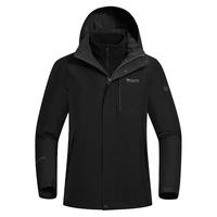 诺诗兰（NORTHLAND）GORE-TEX男士三合一冲锋衣 秋冬户外防泼防水徒步登山服 纯黑色-33E 180