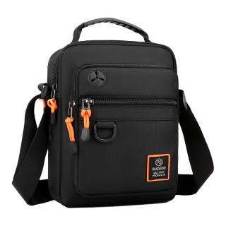 ThinkPad 草原雕 单肩包竖版男士斜挎包大容量商务背包休闲背包 黑色