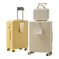 友胜保罗行李箱拉杆箱时尚耐用旅行箱密码箱登机箱皮箱行李箱多功能箱 牛油果绿 20英寸 【小尺寸登机款】
