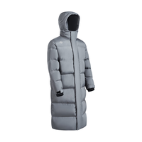 京东京造 长款羽绒服 户外秋冬外套面包服男女 青光灰 XL