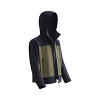 京东京造【穿山甲700系列】超耐撕冲锋衣单层硬壳外套男女同款黑绿L 黑绿拼色