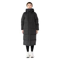 BLACKICE 黑冰 23冬季户外露营徒步旅行加长款女款鸭绒连帽羽绒服 黑色 L