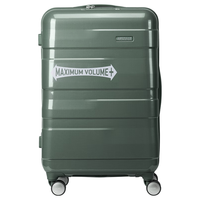 美旅 圆鼓箱旅行箱女登机箱男复古大容量行李箱住校NK6 绿色格 24英寸