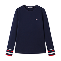 ELLE Active 【100%棉长袖内搭】基础款百搭长袖女式t恤休闲撞色圆领纯棉