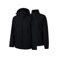 ANTA安踏水壳冲锋衣丨大地之壳2.0三合一女秋季户外硬壳防水防风登山外套 【四防两件套】基础黑 M (女165)