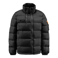 君羽辕辙羽绒服秋冬男女款700蓬白鹅绒拼色时尚立领羽绒夹克SA62003 黑色 L 男135-150斤/女130-140斤