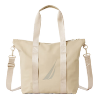 NAUTICA诺帝卡斜挎托特包男士大容量单肩背包旅行通勤笔记本电脑手提包 卡其色