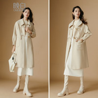 晚白【新品】双面呢羊毛大衣女2025冬款气质保暖中长款厚外套 杏色 L