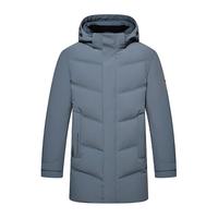 美津浓（MIZUNO）ESSENTIAL系列 男女中长款90白鸭绒羽绒服 24/雾灰蓝 XL