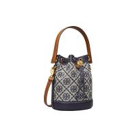 TORY BURCH 汤丽柏琦 T MONOGRAM系列 女士提花水桶包 80534 蓝色 迷你