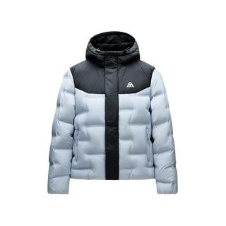 ANTA安踏雪壳羽绒丨户外无缝羽绒服男士冬季鸭绒保暖滑雪夹克外套 泥石灰/基础黑-5 L(男175)