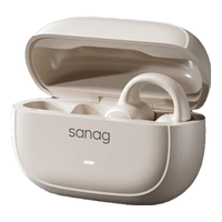 SANAG塞那S3【2024柏林之声】骨传导概念蓝牙耳机开放式夹耳式不入耳运动通话降噪耳机适用于华为 象牙白 | 全景环绕音 脉冲定向传音丨CVC通话降噪